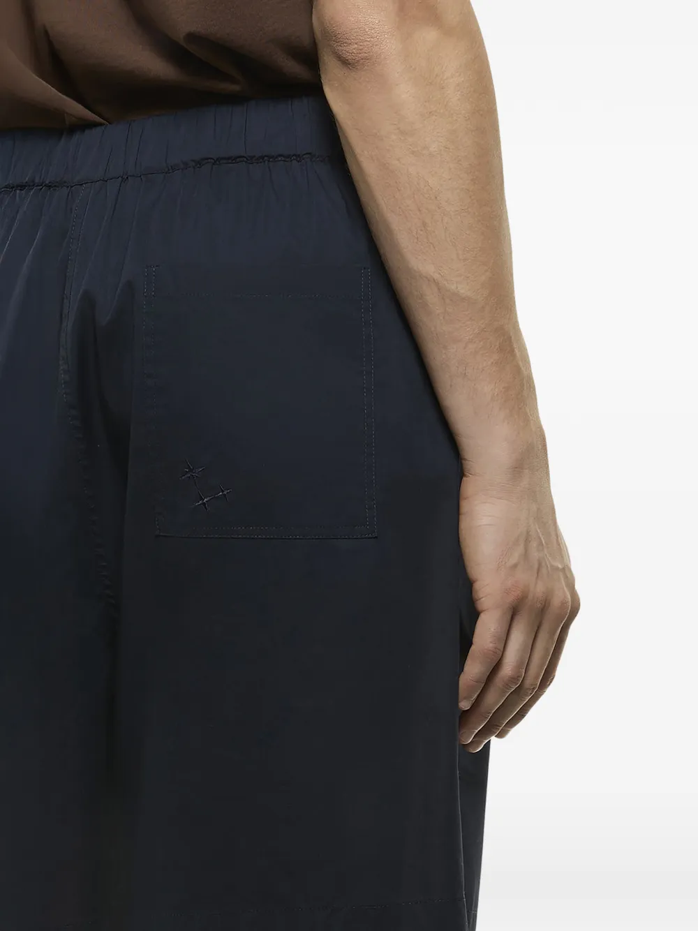 Laneus Melrose elastische shorts met borduurwerk Blauw