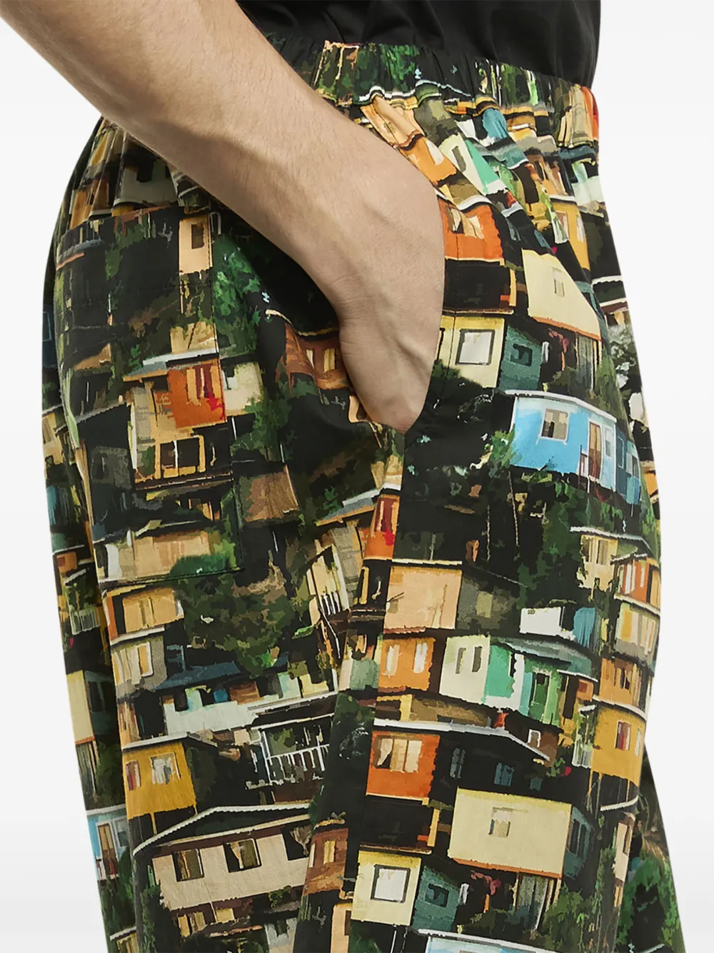Laneus Shorts met all-over print Zwart