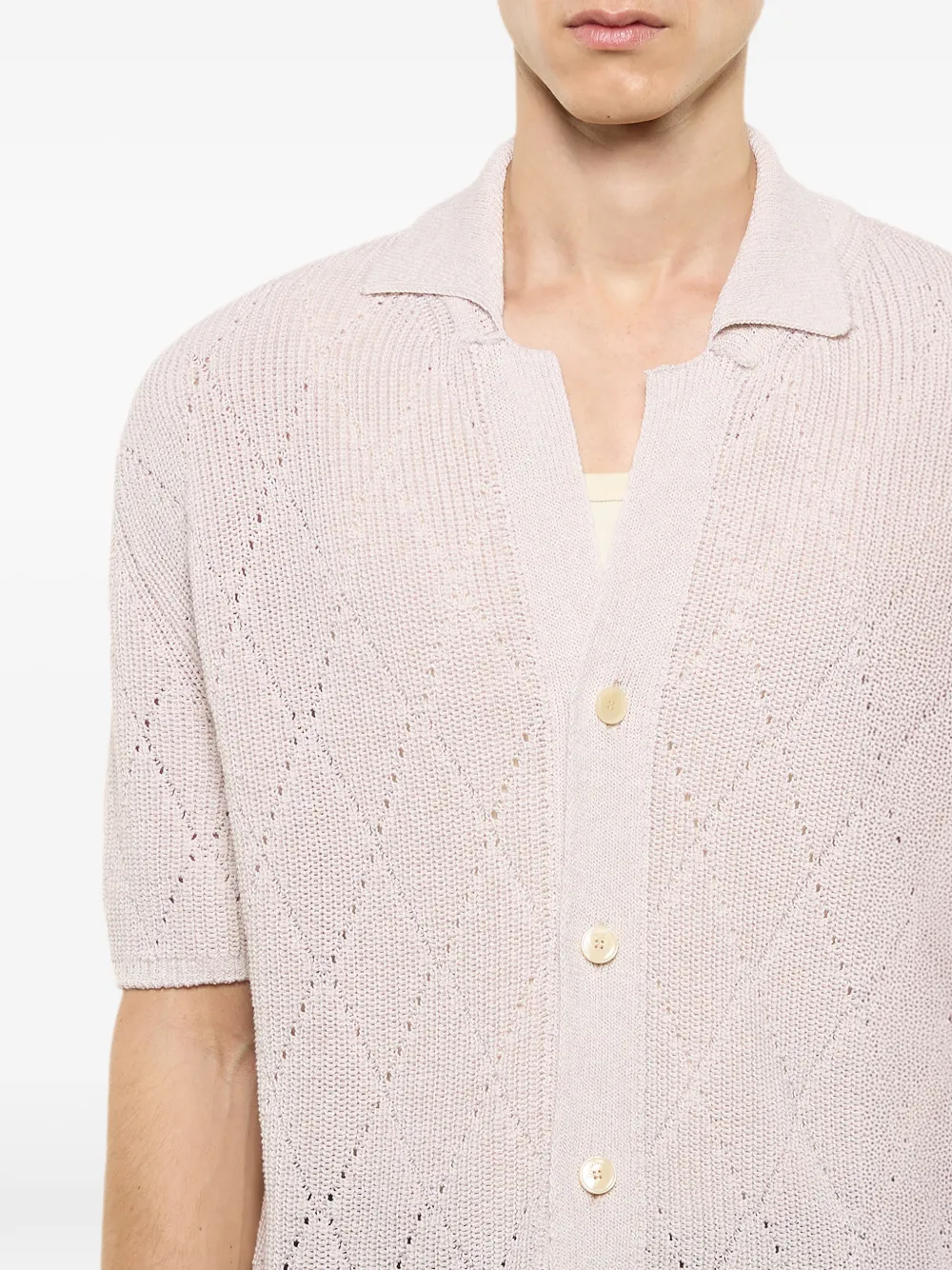 Laneus Vest met diamantpatroon Beige