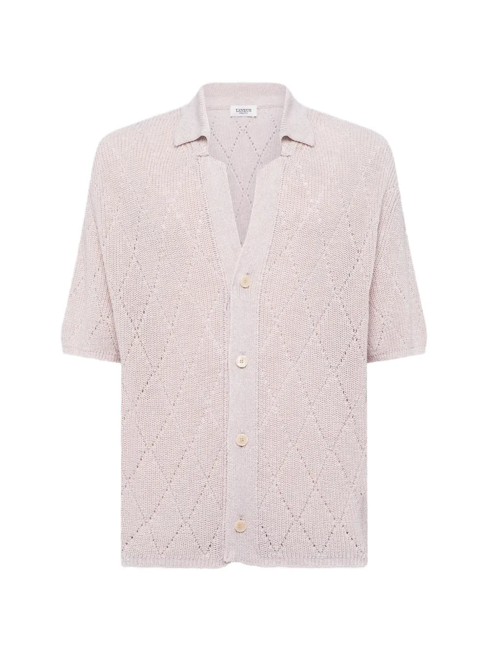 Laneus diamond-pattern cardigan - Nude