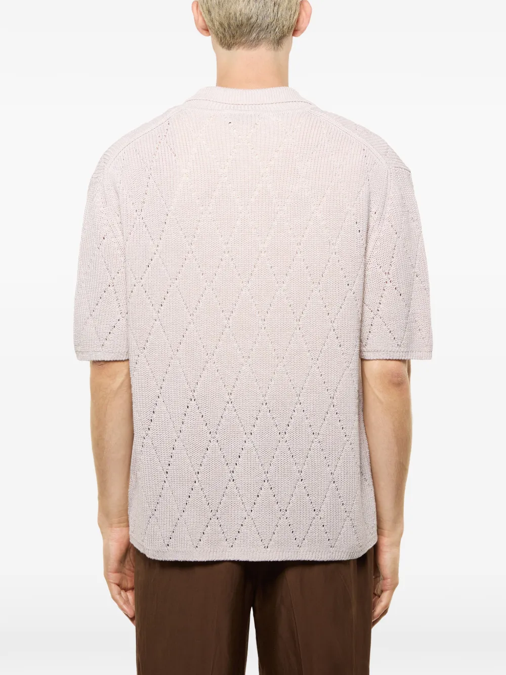  Laneus Diamond-pattern Cardigan - Neutrals 