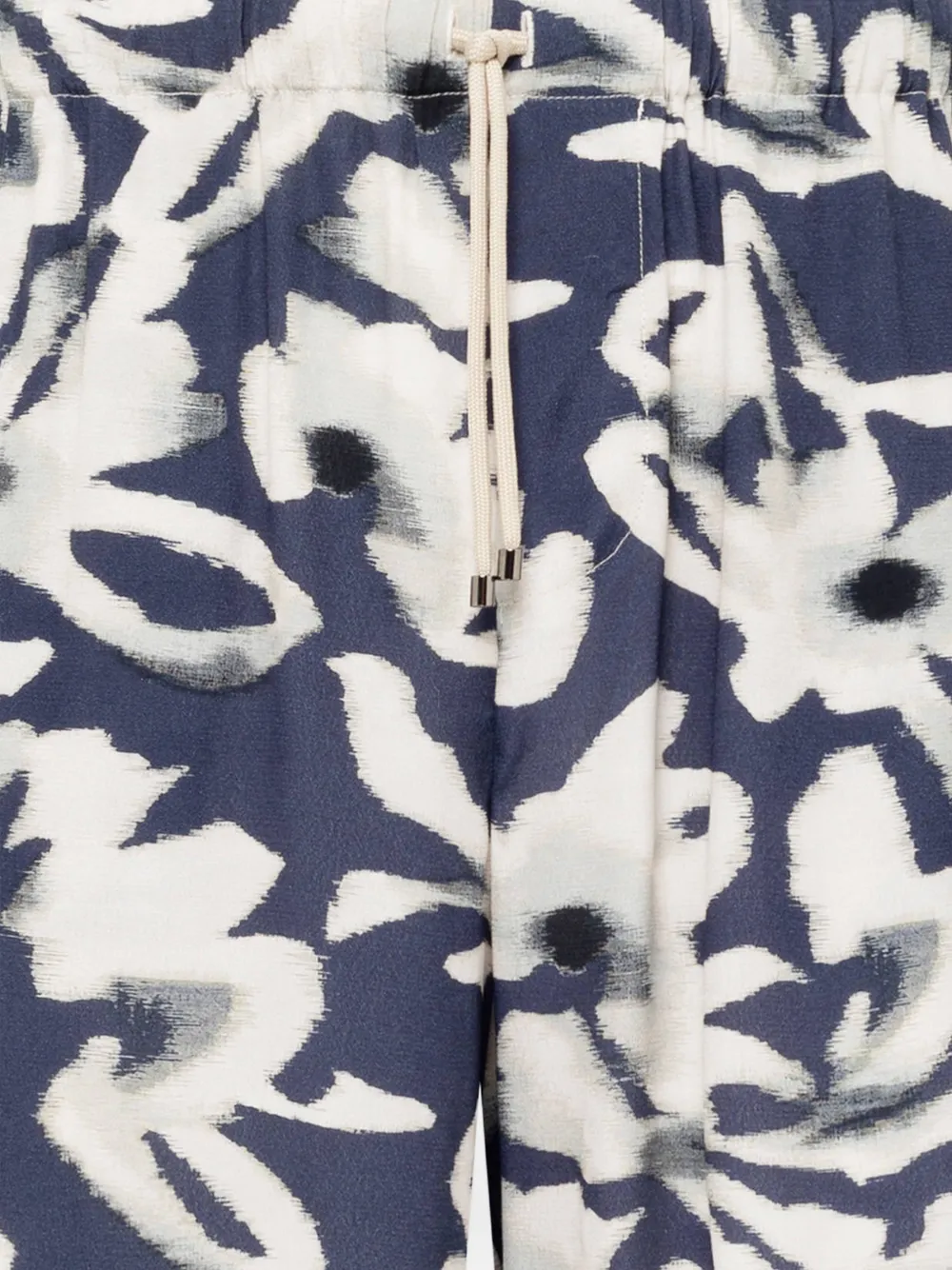 Laneus Shorts met trekkoordsluiting en bloemenprint Blauw