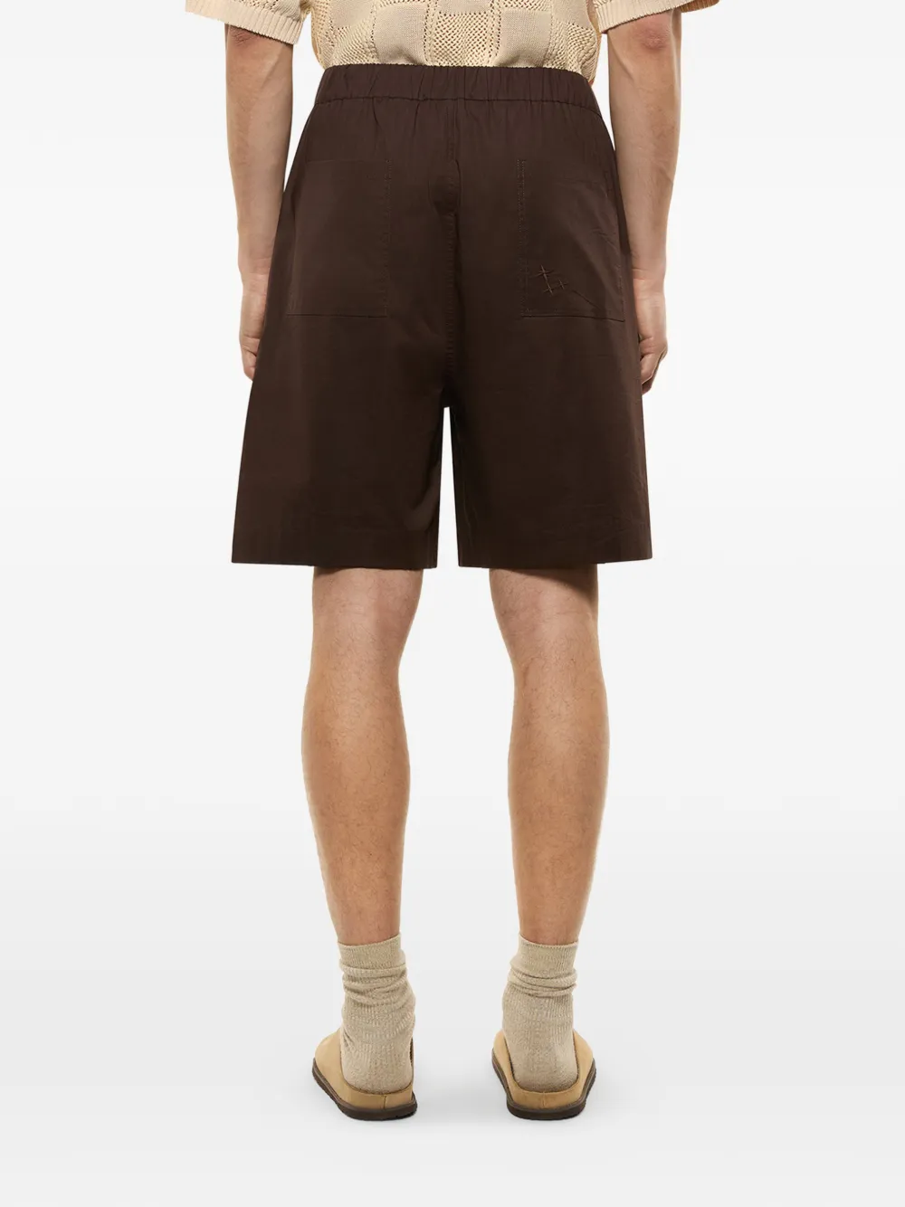 Elasticated-Waist Patch-Pocket Bermuda Shorts