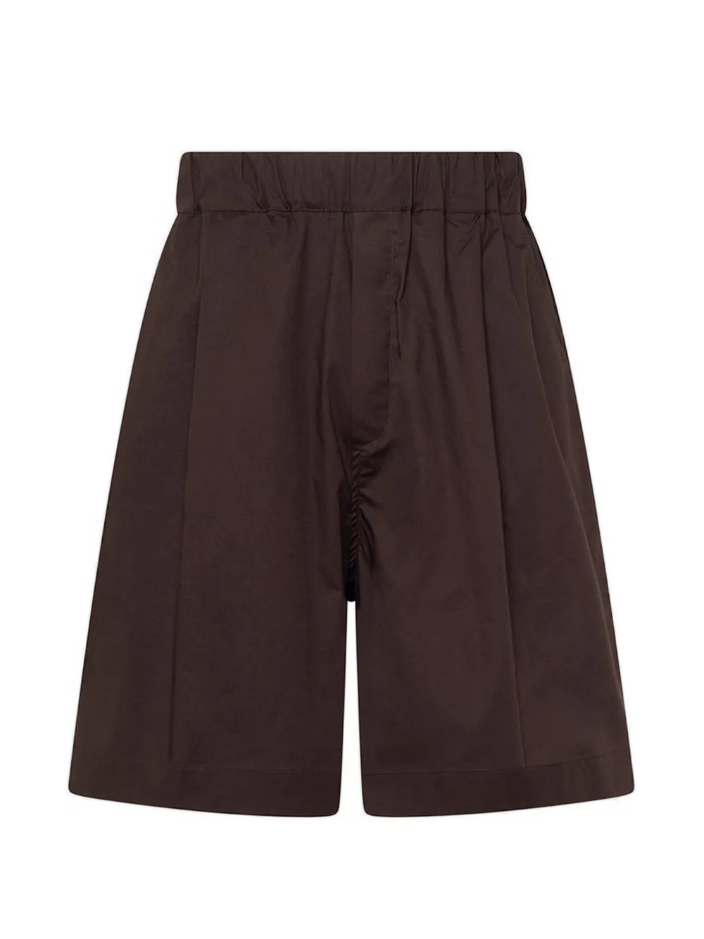 Laneus elasticated-waist patch-pocket bermuda shorts - Marrone