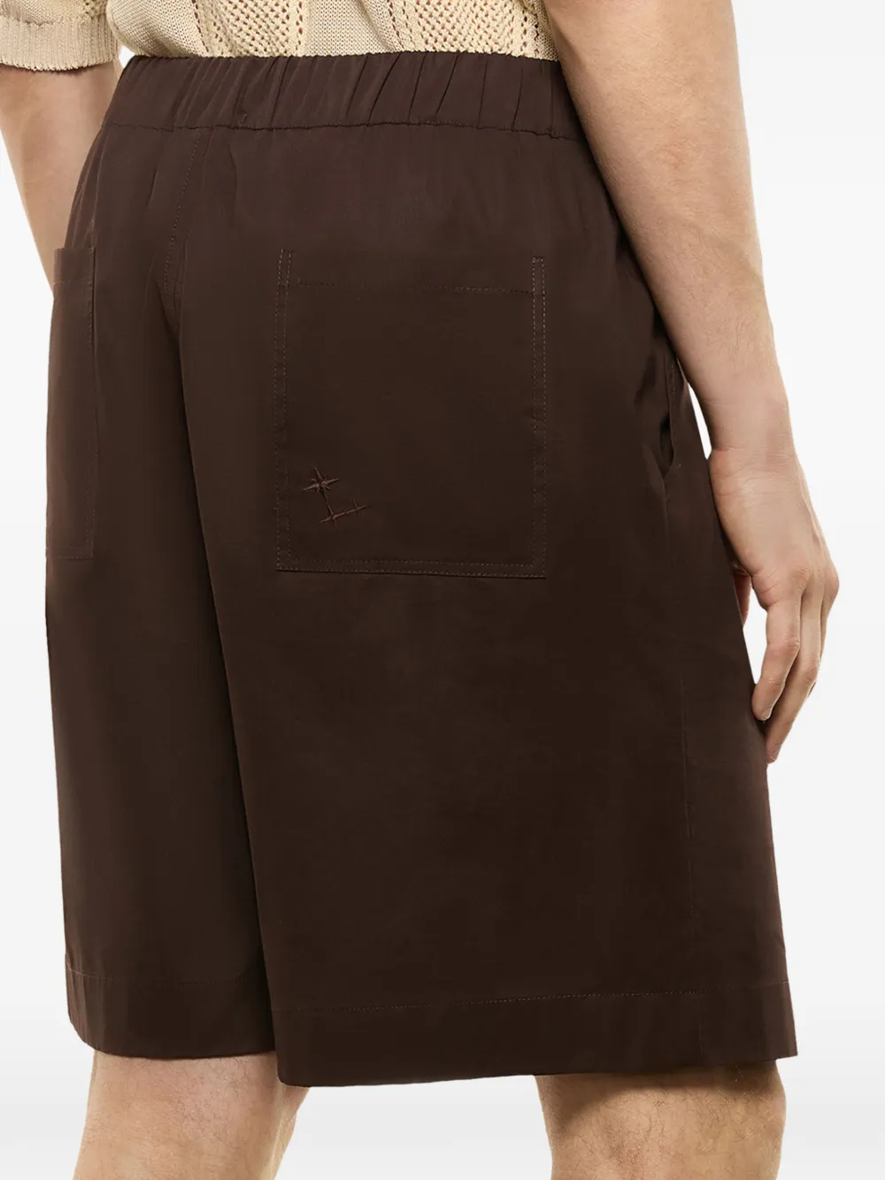 Elasticated-Waist Patch-Pocket Bermuda Shorts
