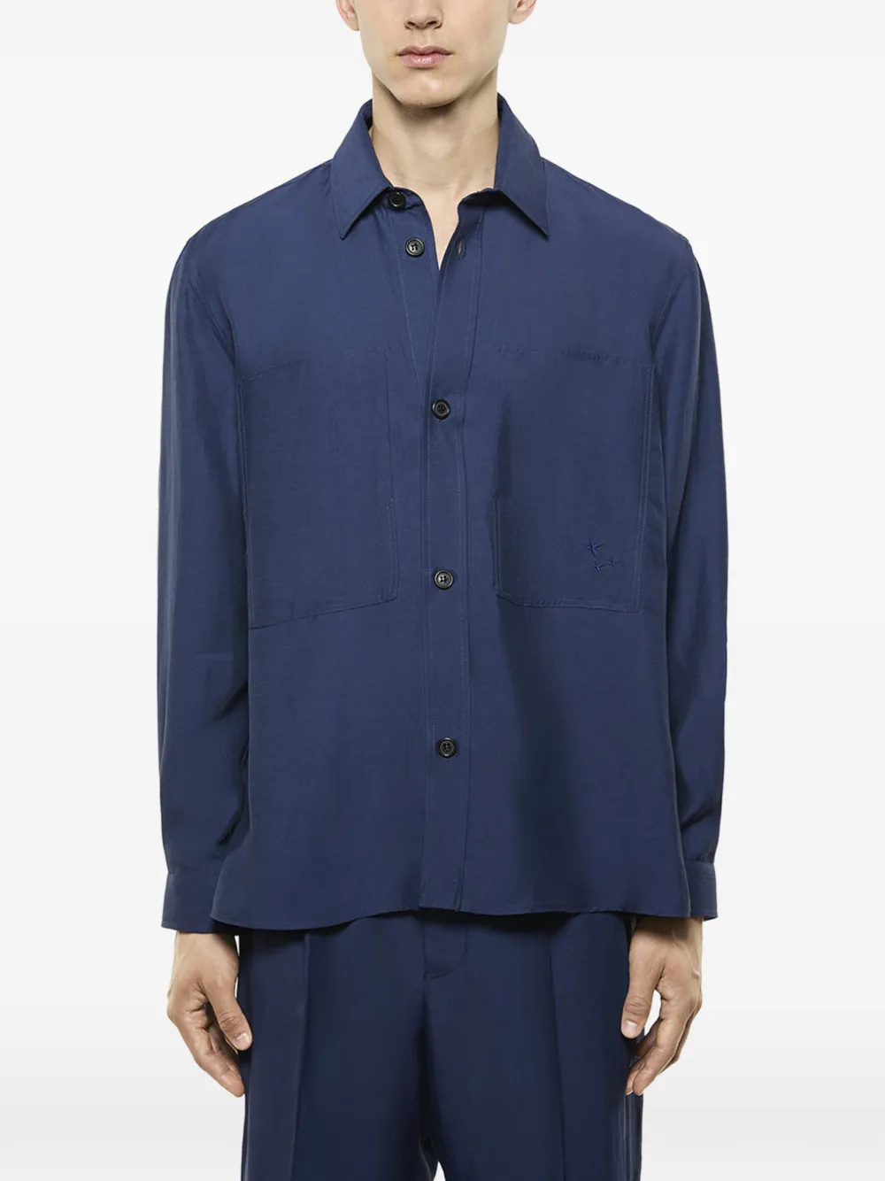 Laneus Shirtjack met borstzak Blauw