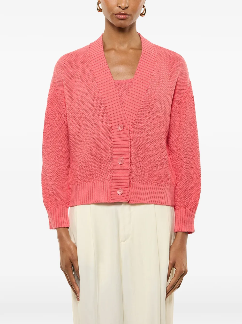  Laneus V-neck Buttoned Cardigan - Pink 