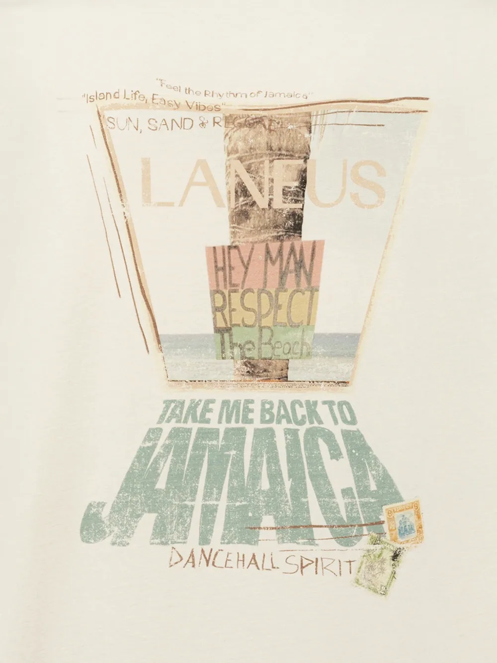 Laneus T-shirt met logoprint Beige