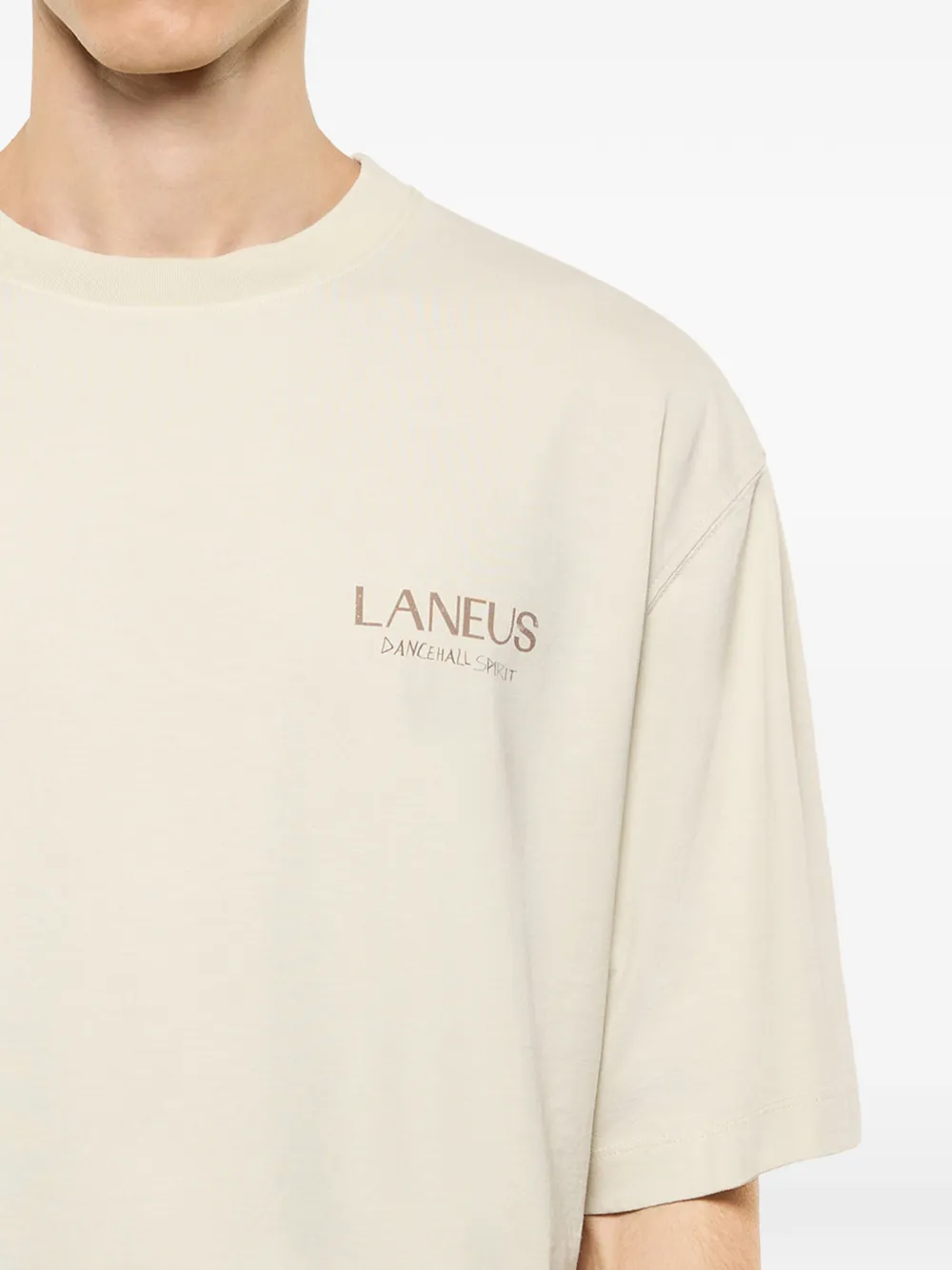 Laneus T-shirt met logoprint Beige