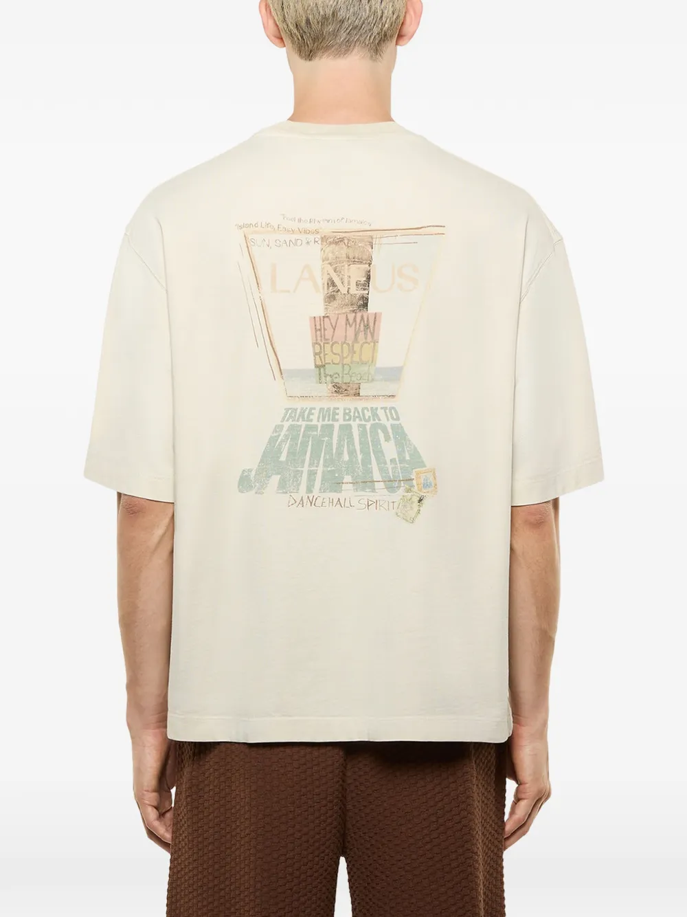  Laneus Logo-print T-shirt - Neutrals 