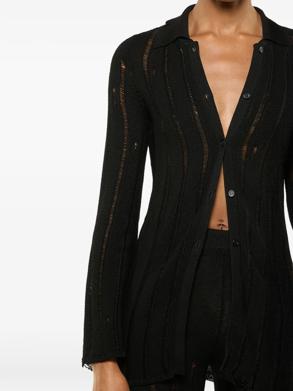 Distressed Knitted Cardigan