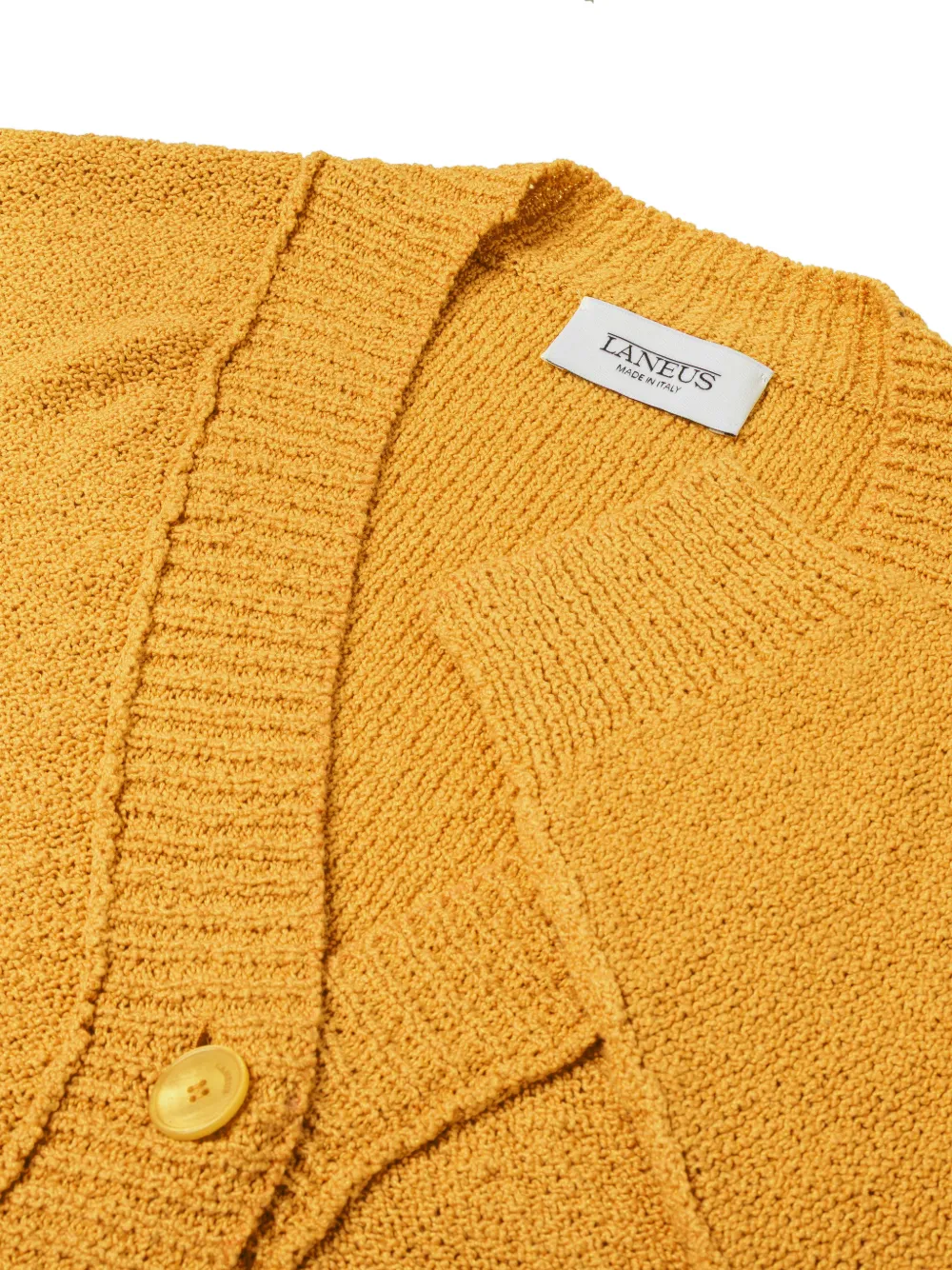 Laneus Vest met V-hals en textuur Geel