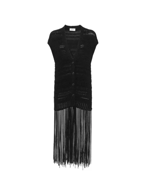 Laneus fringed knit cardigan