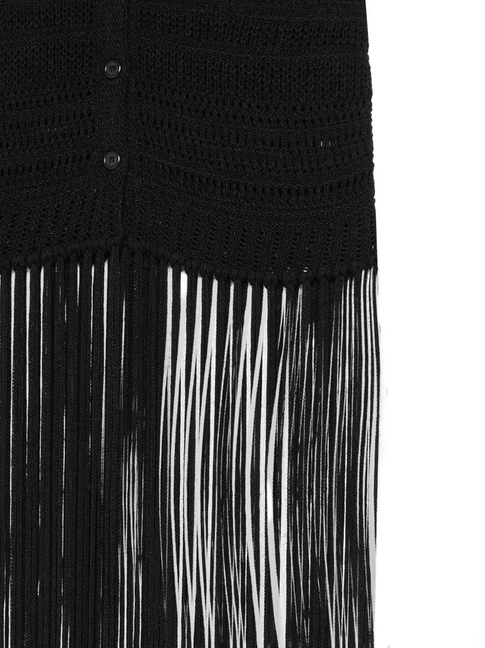  Laneus Fringed Knit Cardigan - Black 