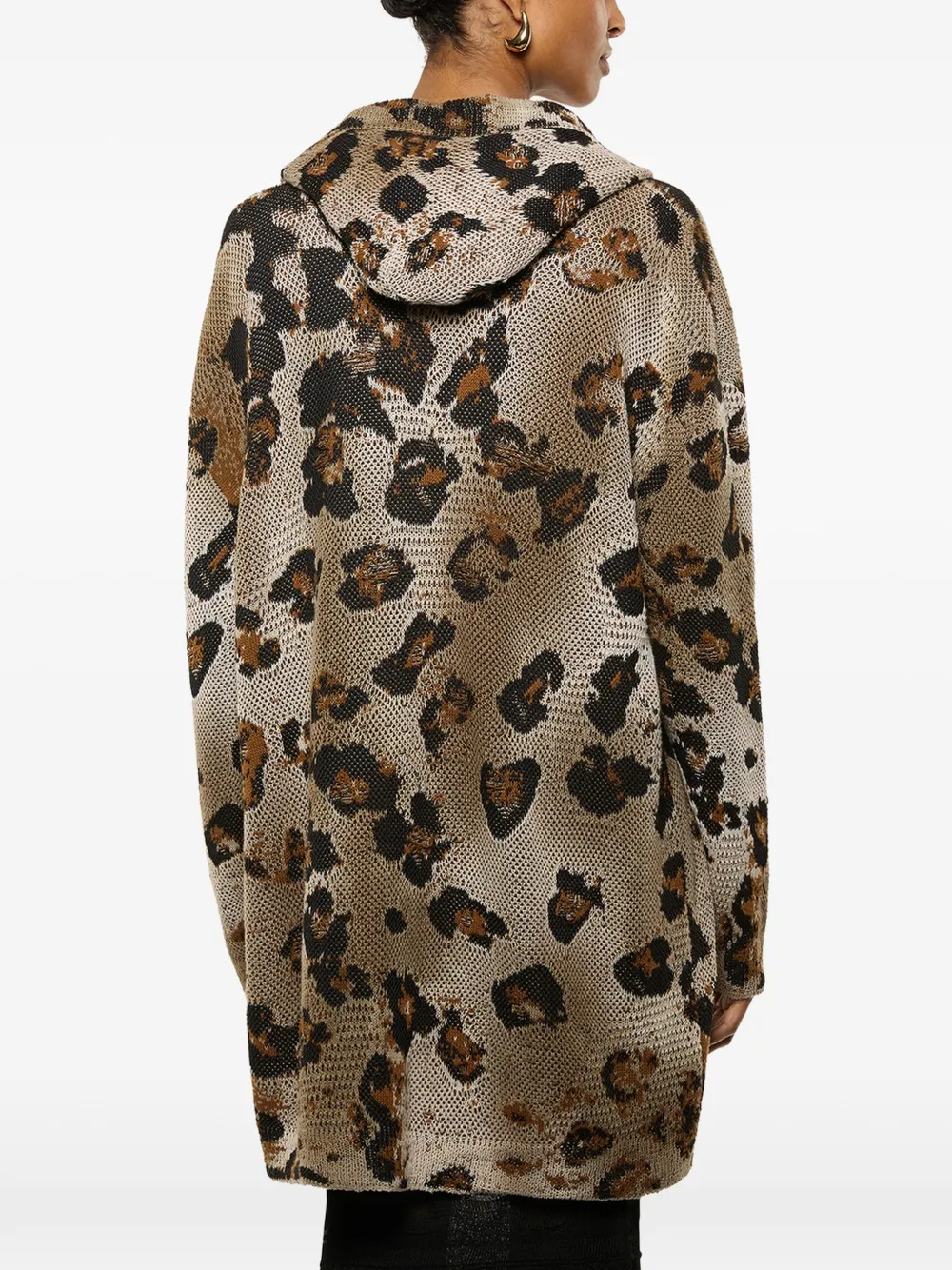  Laneus Hooded Leopard-print Cardigan - Neutrals 