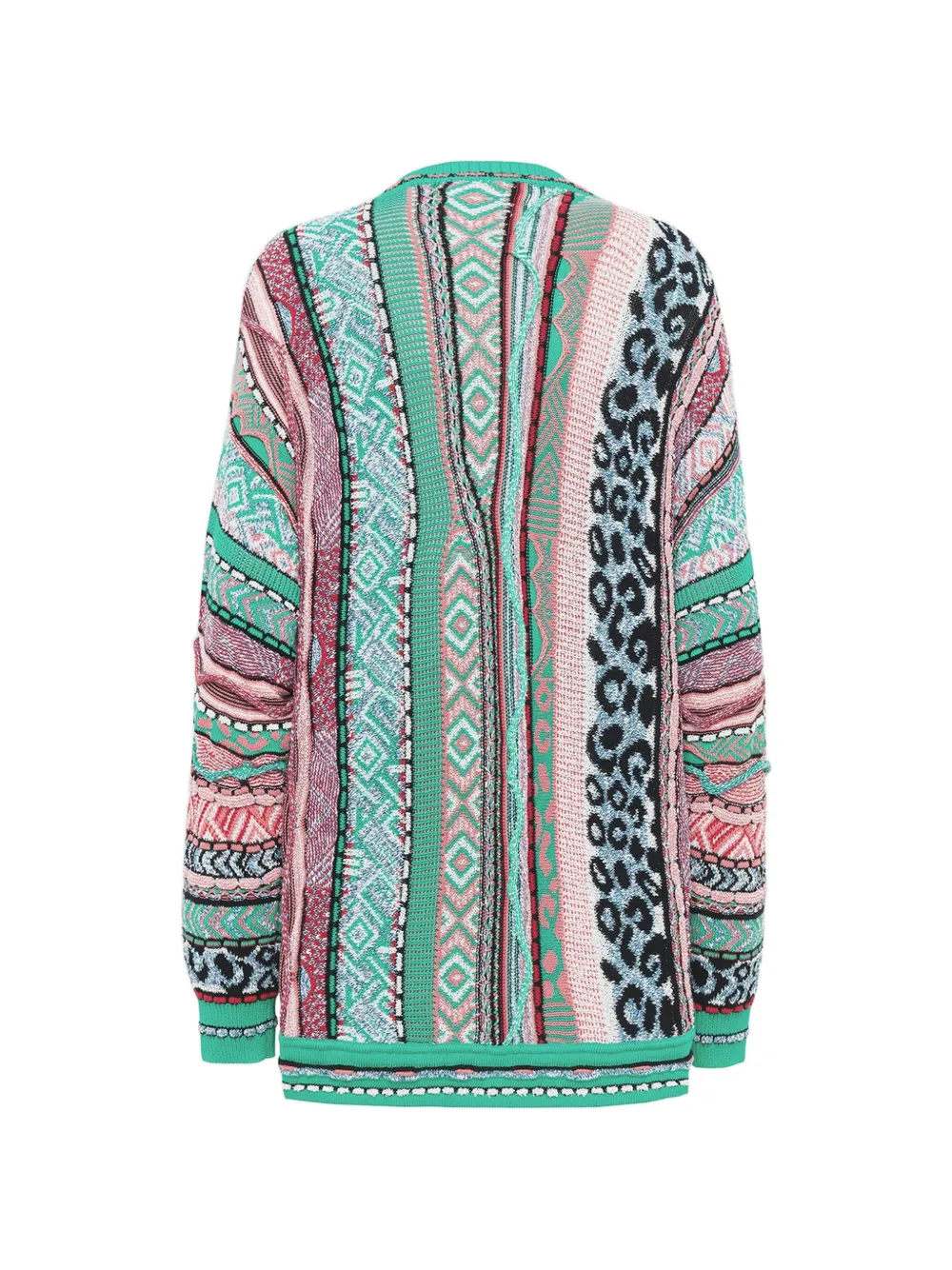 Open-Front Patterned Cardigan