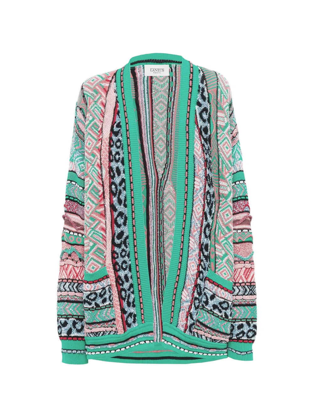 Laneus open-front patterned cardigan - Verde