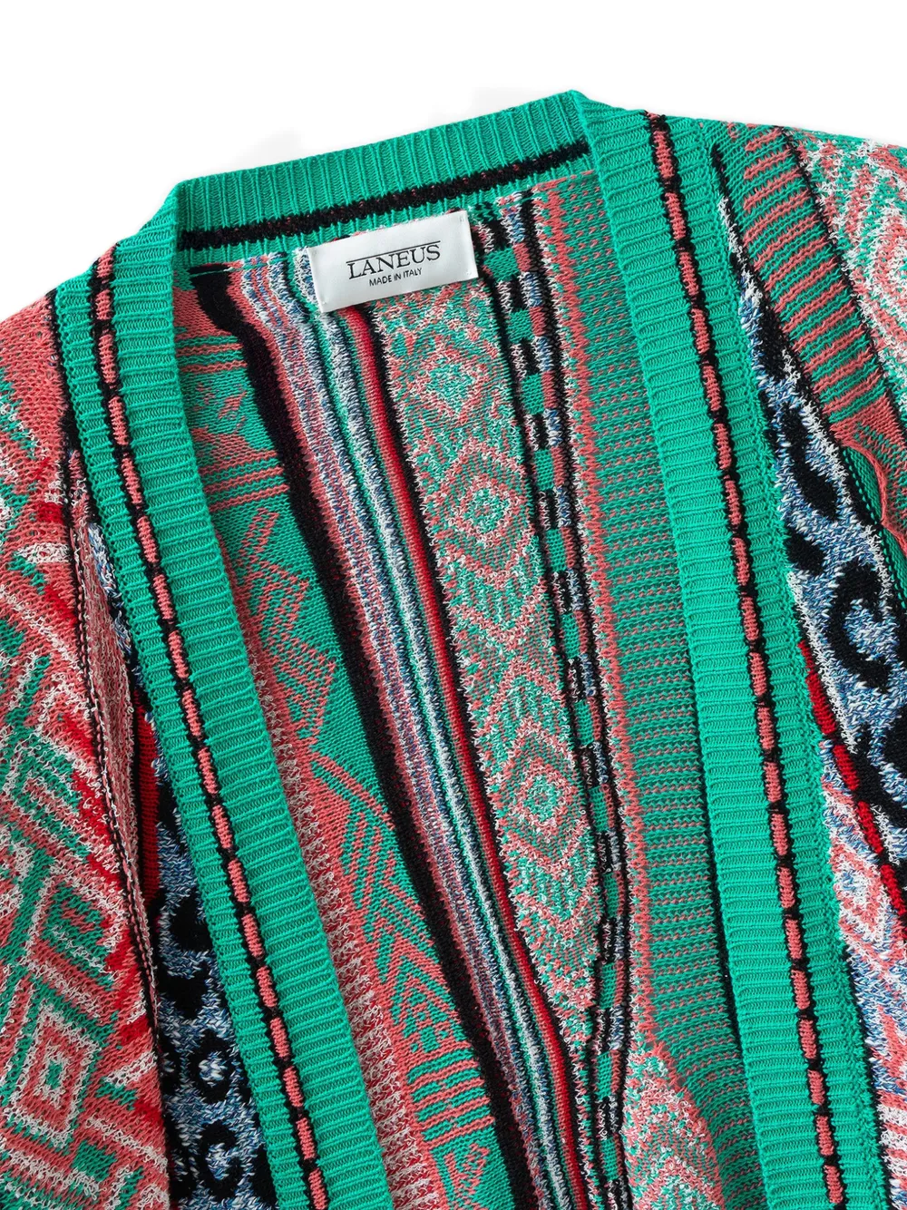 Open-Front Patterned Cardigan