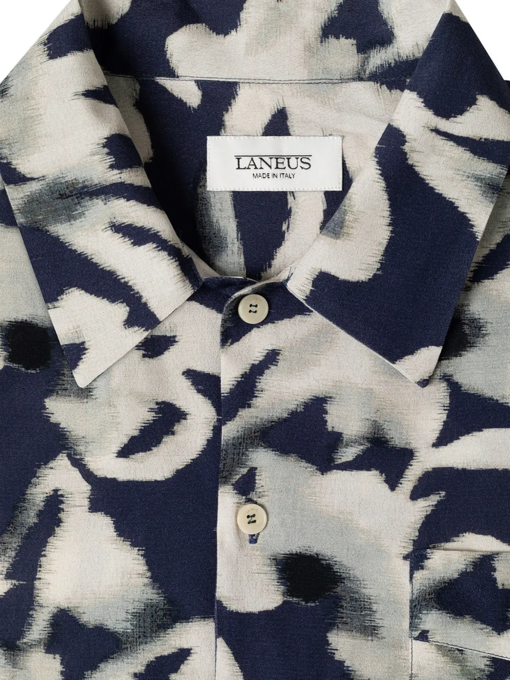 Laneus Overhemd met bloemenprint Blauw