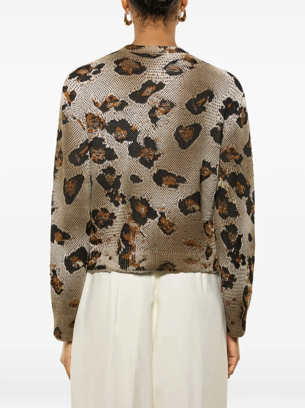  Laneus Leopard-pattern Cardigan - Neutrals 
