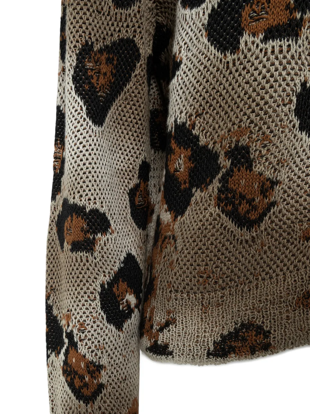 Laneus Vest met luipaardprint Beige