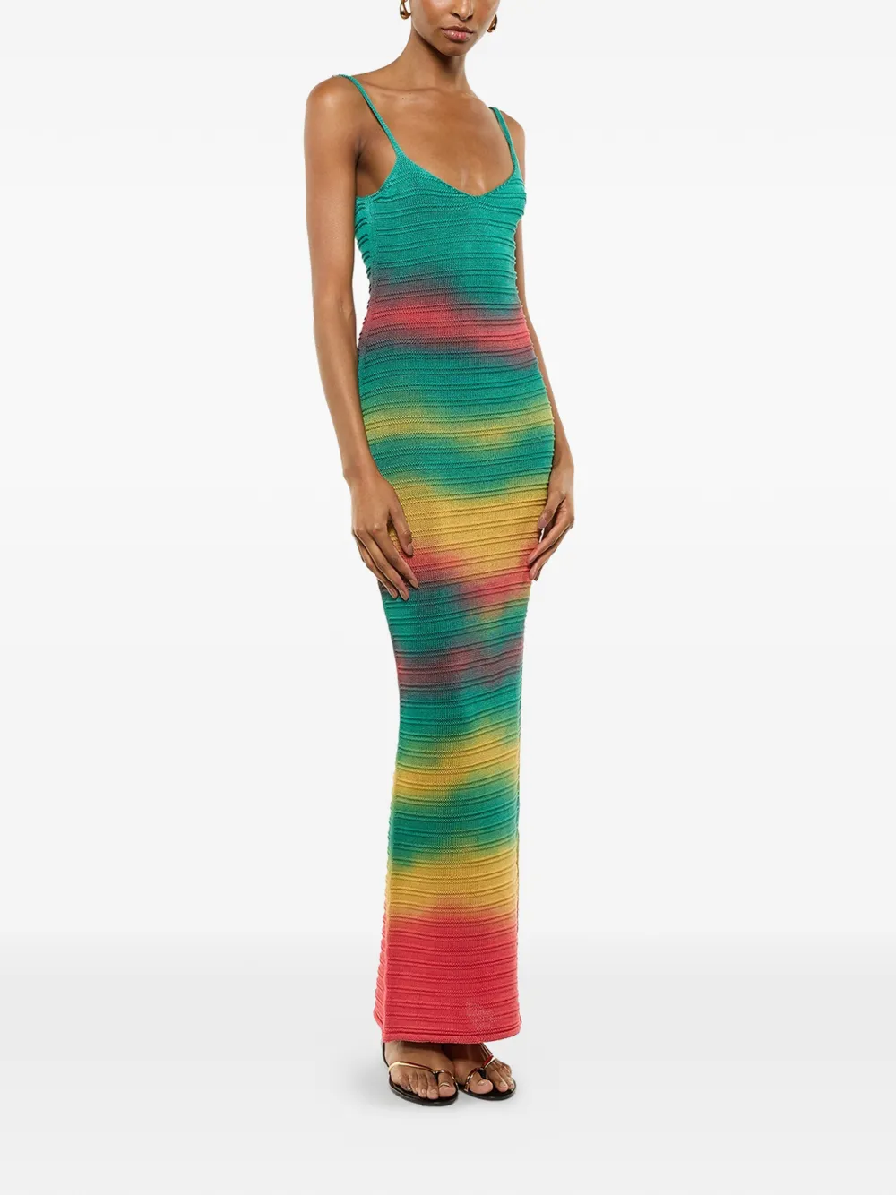  Laneus Knitted Sleeveless Dress - Green 
