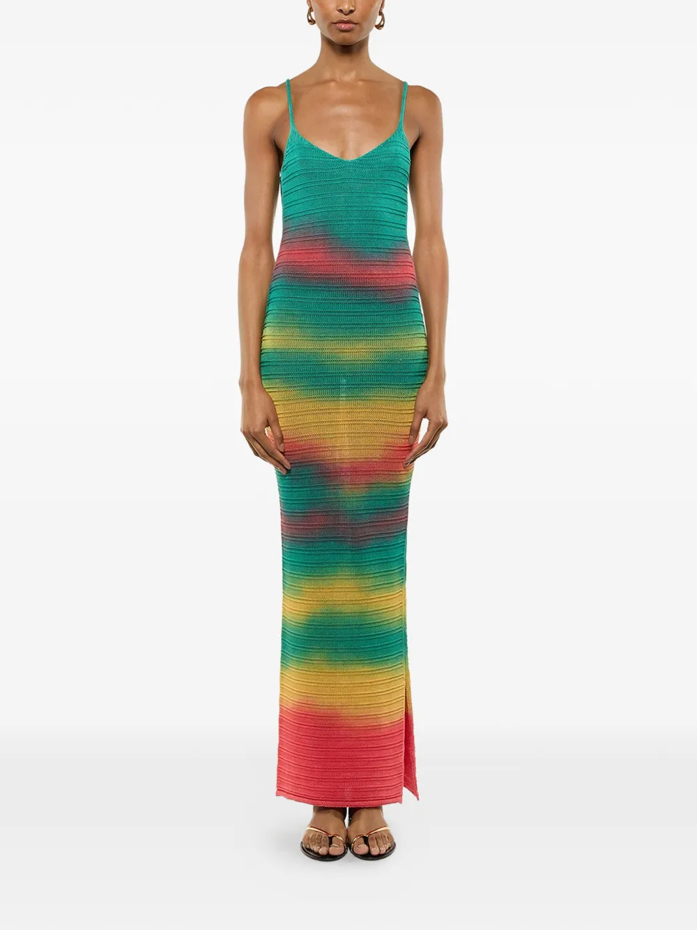  Laneus Knitted Sleeveless Dress - Green 