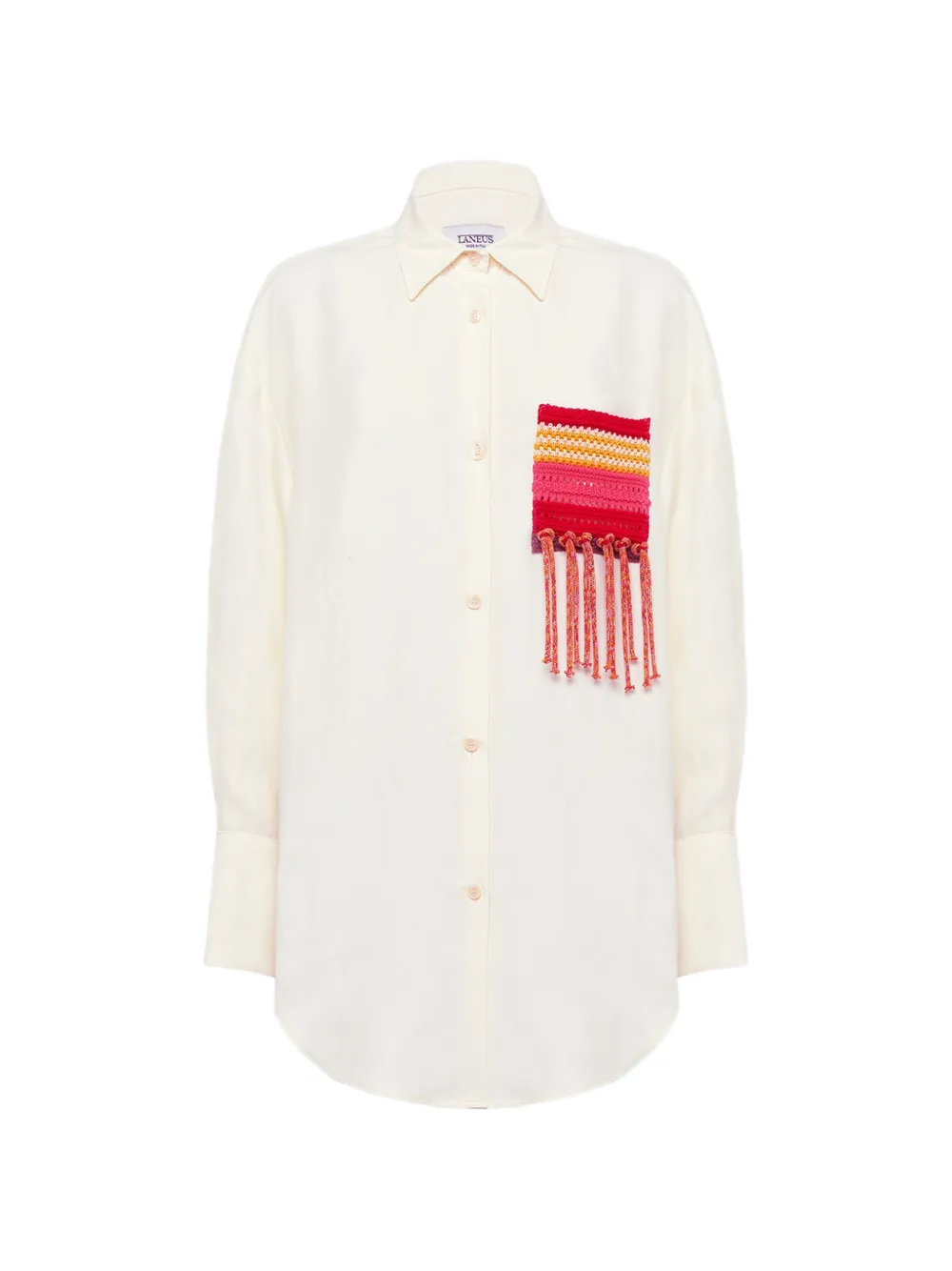 Laneus fringed-pocket shirt - Nude