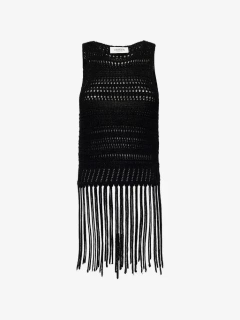 Laneus fringed knitted top