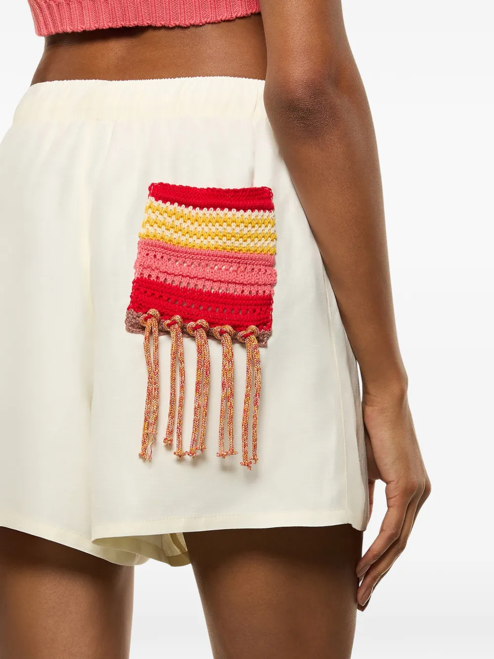  Laneus Crochet-pocket Shorts - Neutrals 