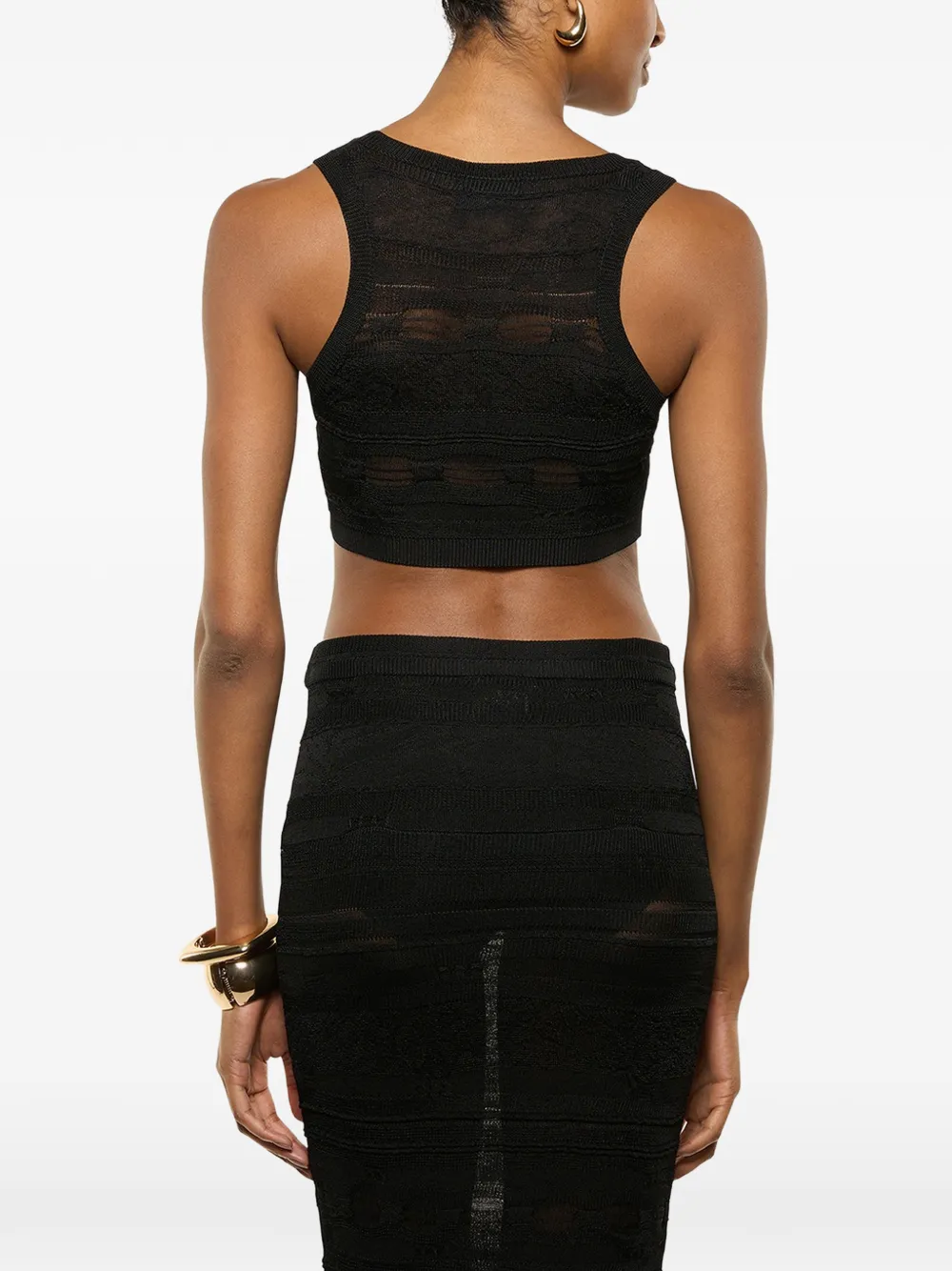Laneus Cropped top Zwart