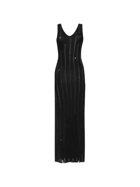 Laneus V-neck knit maxi dress