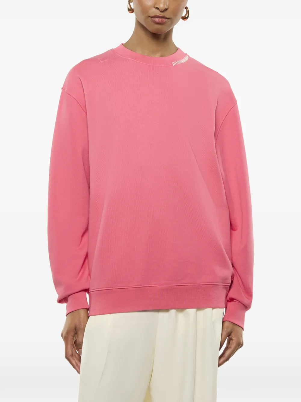  Laneus Crew-neck Fleece Sweatshirt - Pink 