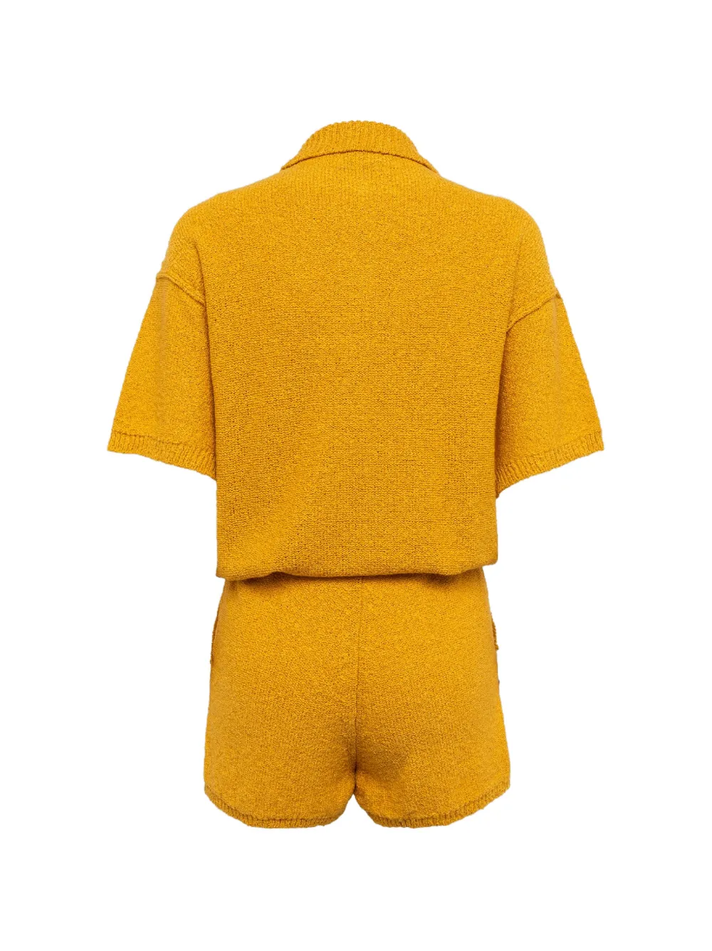 Laneus Gebreide playsuit met knopen Geel