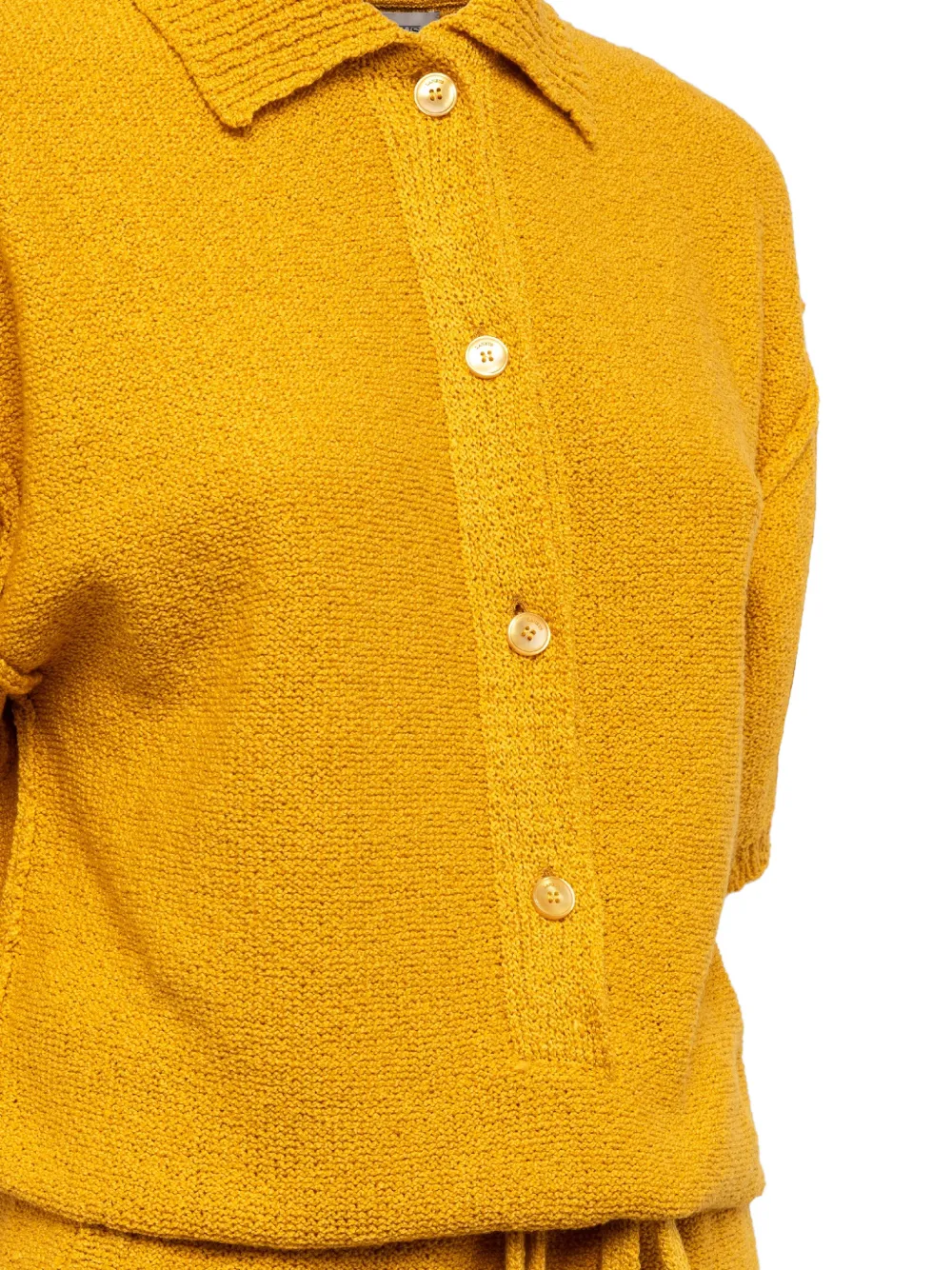 Laneus Gebreide playsuit met knopen Geel