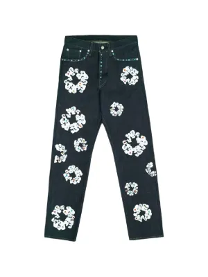 Denim Tears x Levi's 501 Rhinestone Wreath Jeans | Black | FARFETCH SG