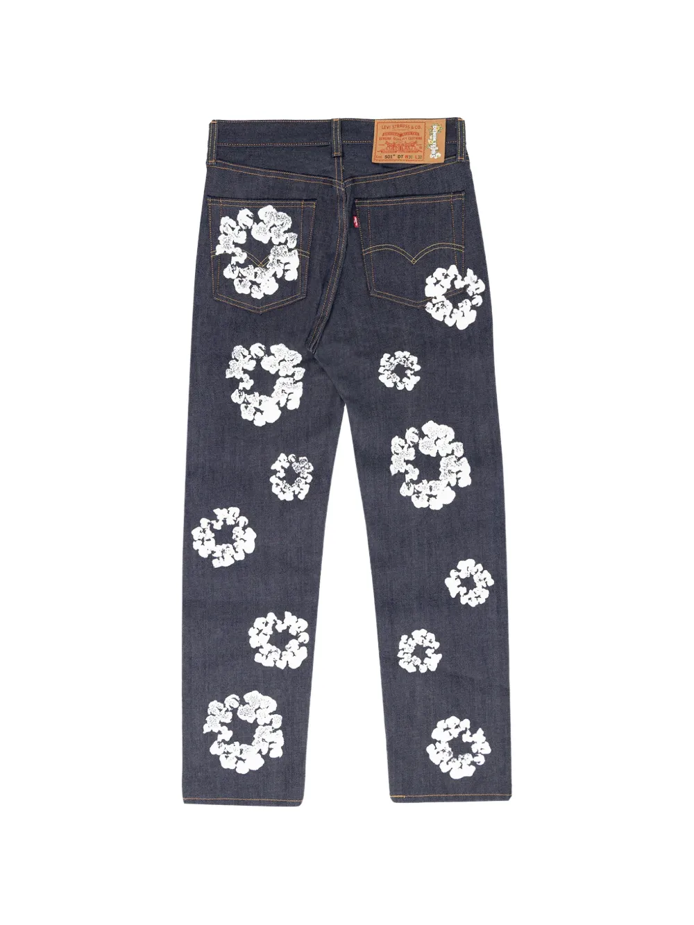 Denim Tears x Levi's Wreath Selvedge jeans Blauw
