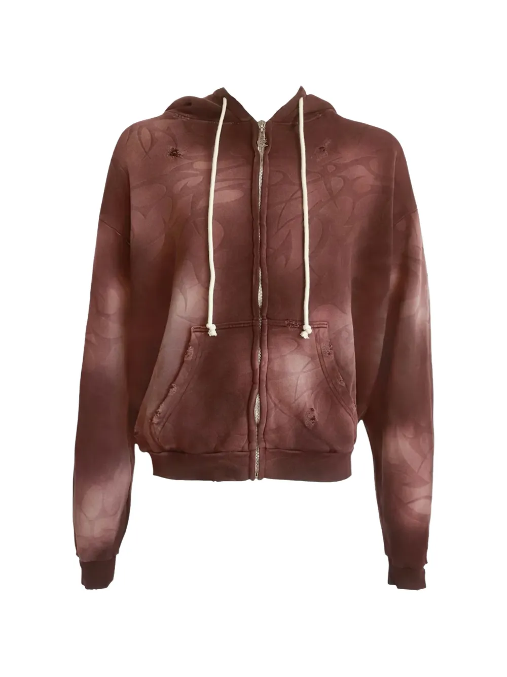 HELLSTAR bleach-effect hoodie - Marrone