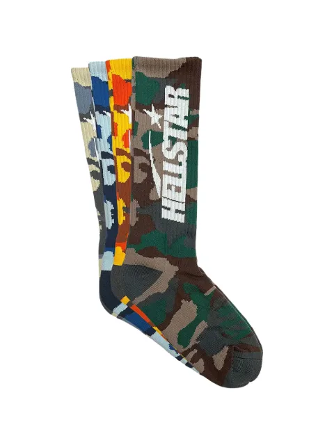HELLSTAR set de cuatro pares de calcetines con estampado militar