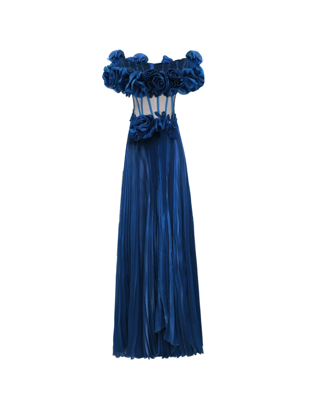 Gemy Maalouf Abito lungo con spalle scoperte - Blu