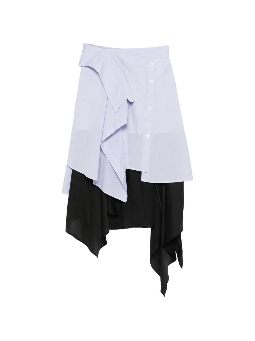 Feng Chen Wang draped panel midi skirt - Blu