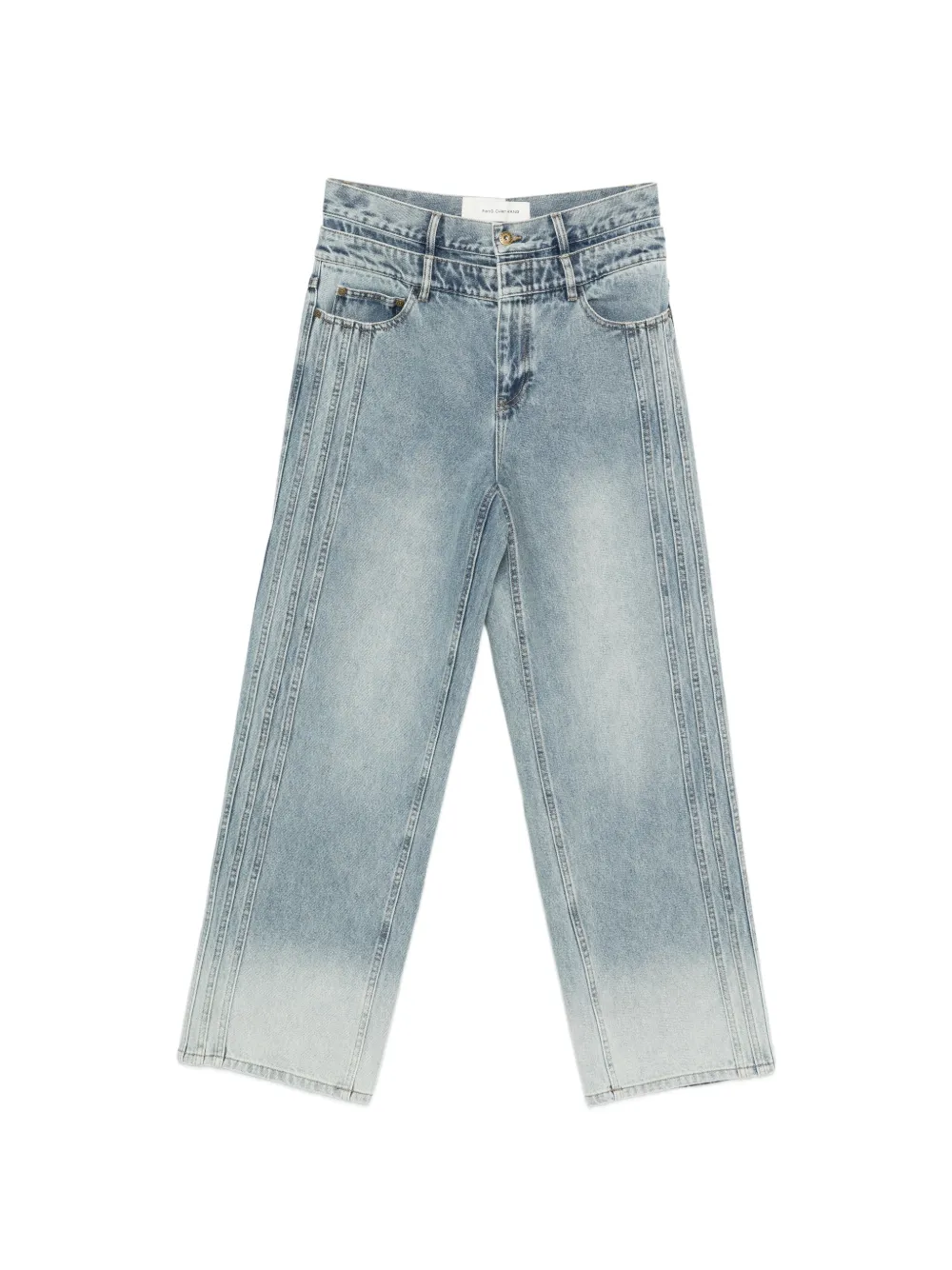 Feng Chen Wang faded-effect denim jeans - Blu