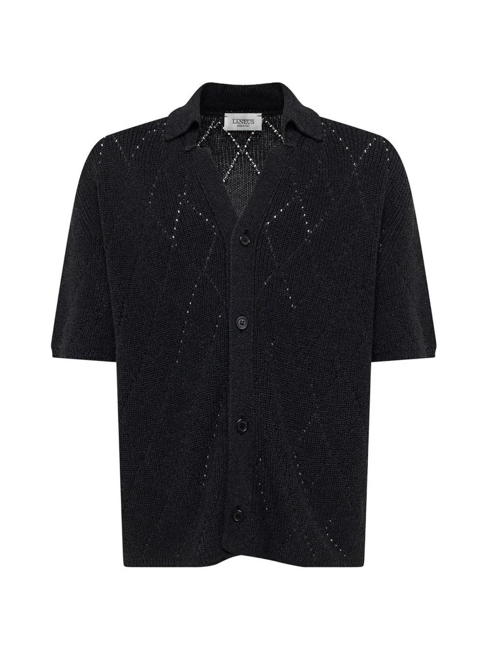 Laneus cotton short-sleeve cardigan - Nero