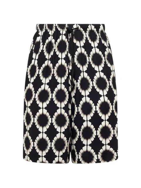 Laneus drawstring-fastening patterned shorts