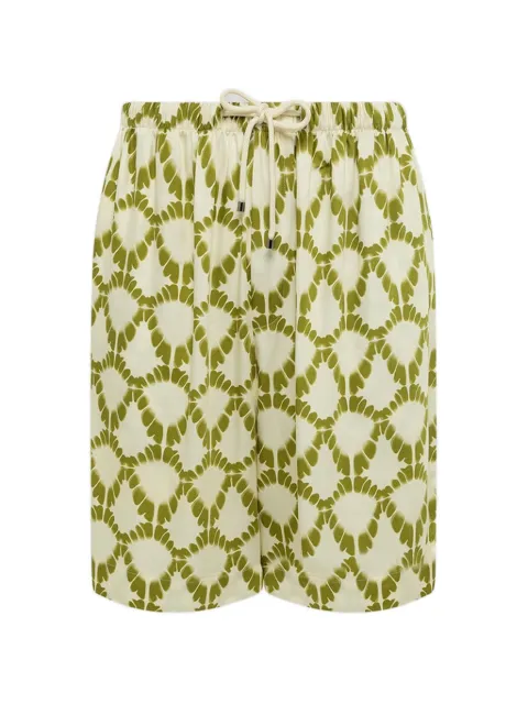 Laneus drawstring patterned shorts