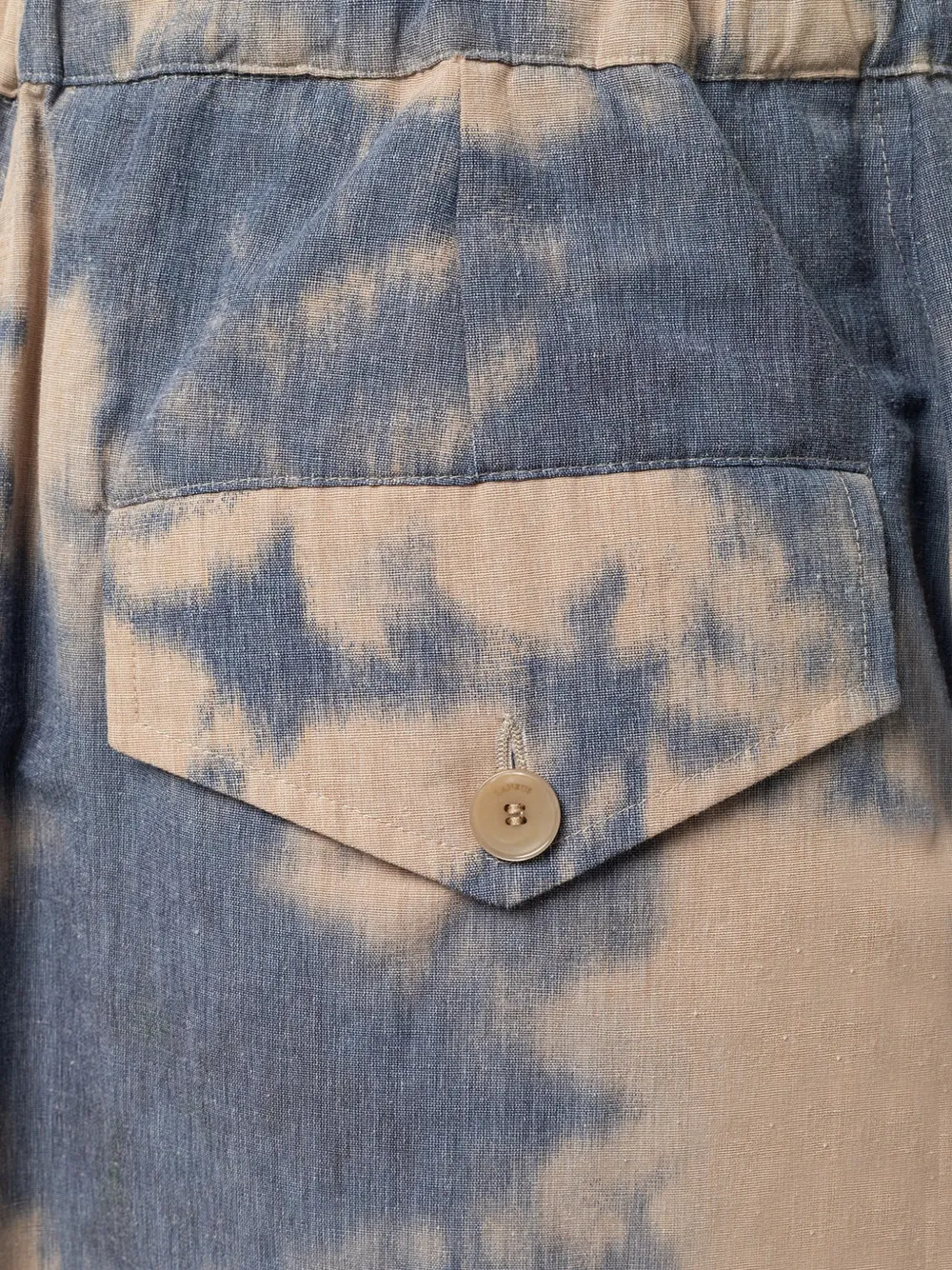 Laneus Broek met elastische tailleband en tie-dye print Blauw