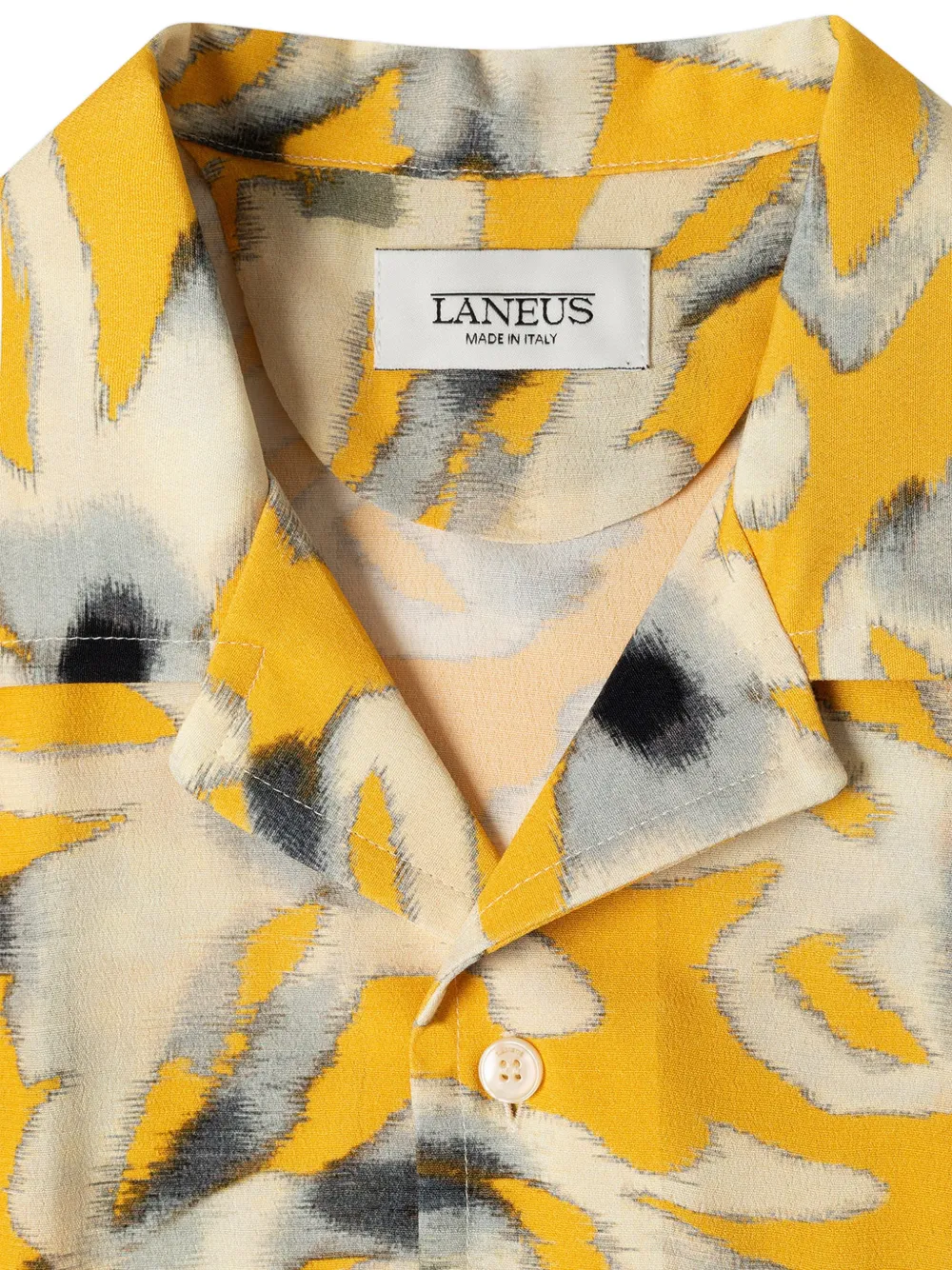 Laneus Overhemd met bloemenprint Geel