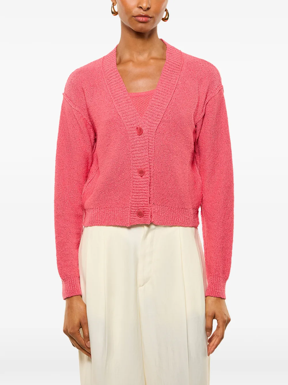 Laneus Vest met V-hals Roze