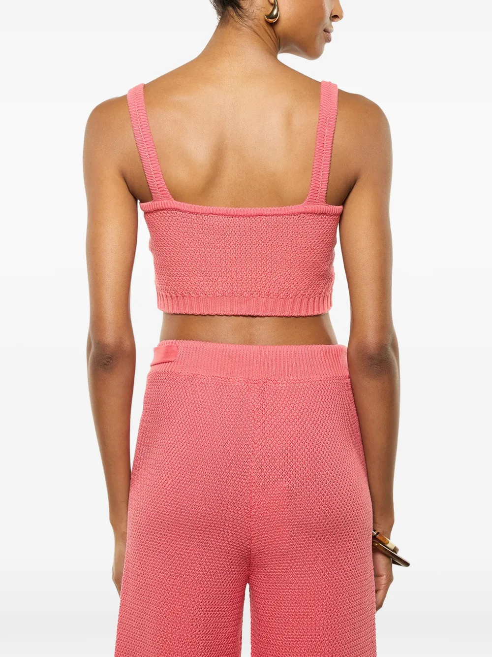 Laneus Knitted Cropped Top - Pink 
