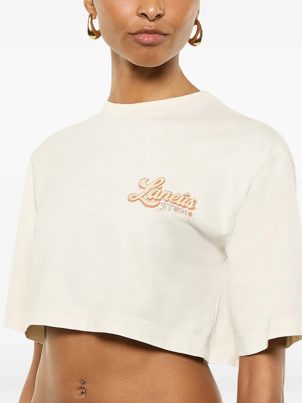  Laneus Boxy Fit T-shirt - Neutrals 